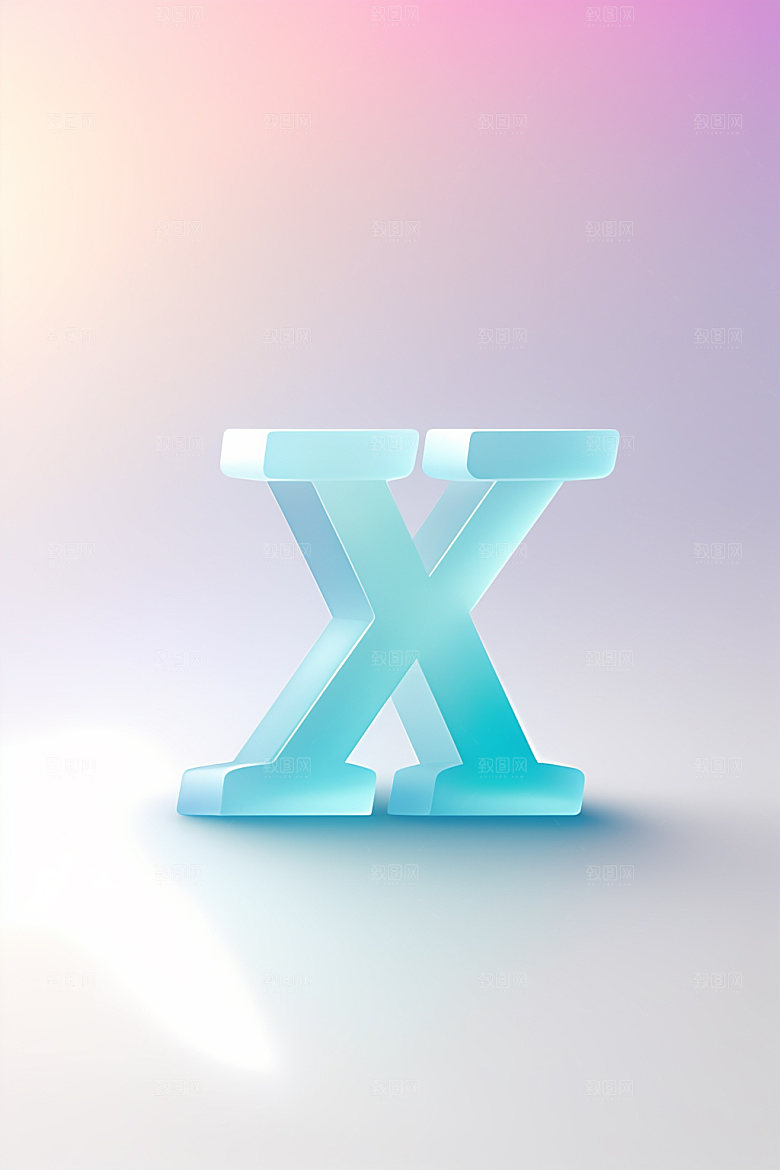 磨砂玻璃字母创意3D艺术字