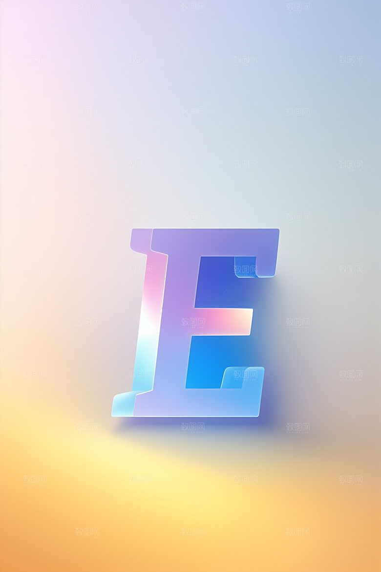 磨砂玻璃字母3D清爽艺术字
