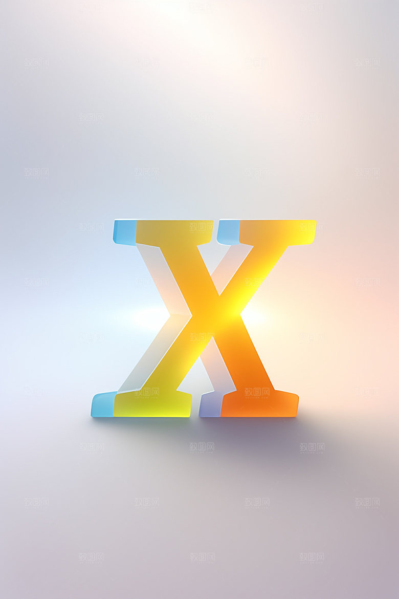 磨砂玻璃字母时尚3D艺术字