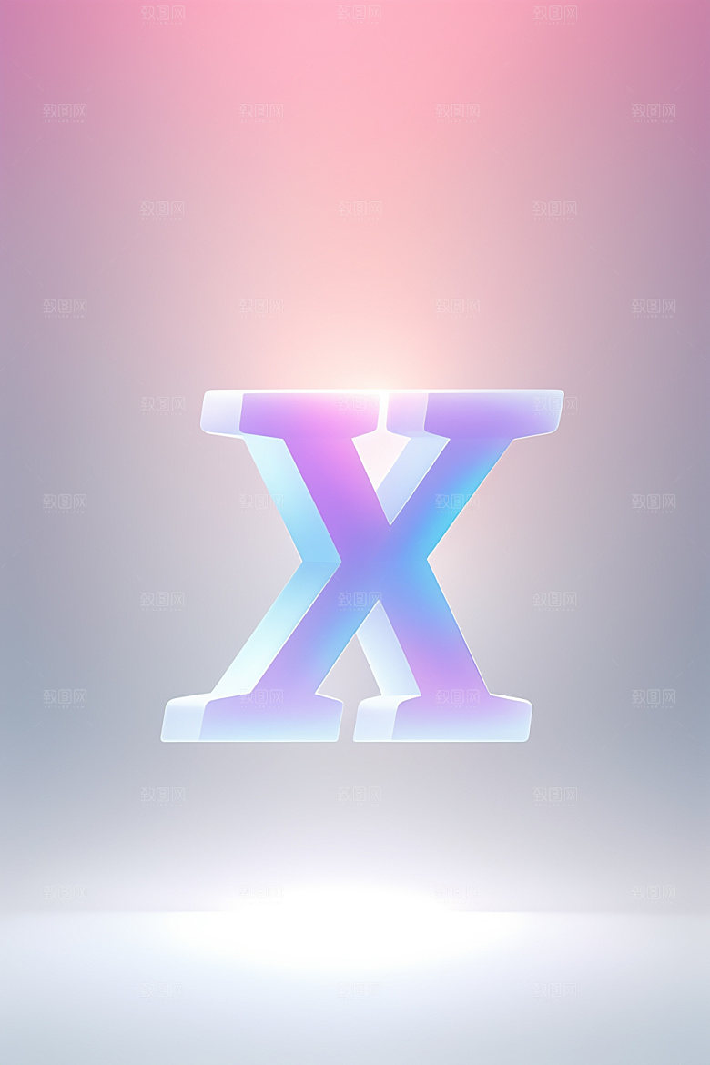 磨砂玻璃字母清爽彩色艺术字