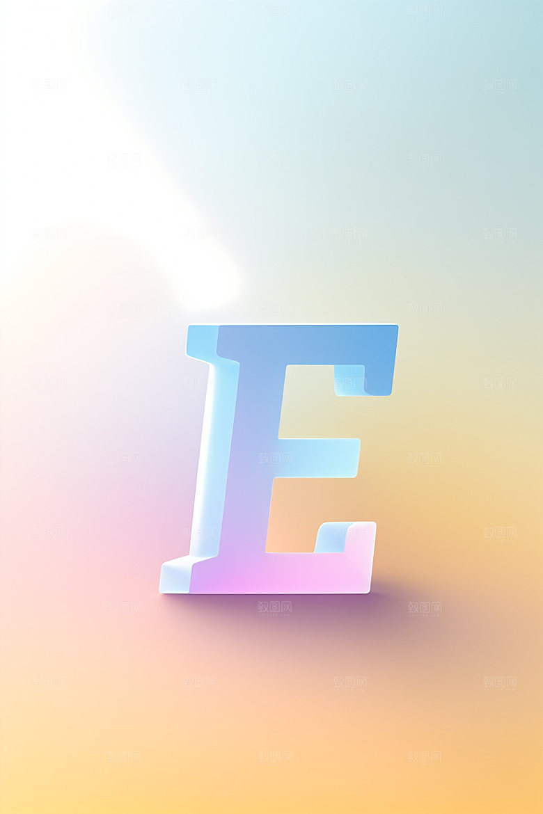 磨砂玻璃字母质感创意艺术字