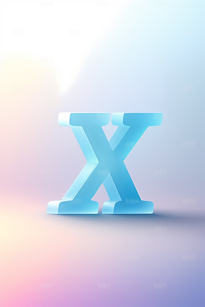 磨砂玻璃字母玻璃质感艺术字