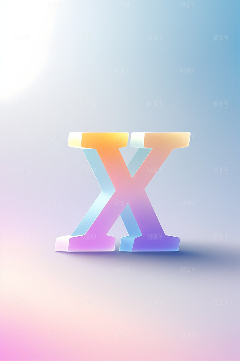 磨砂玻璃字母质感英文艺术字