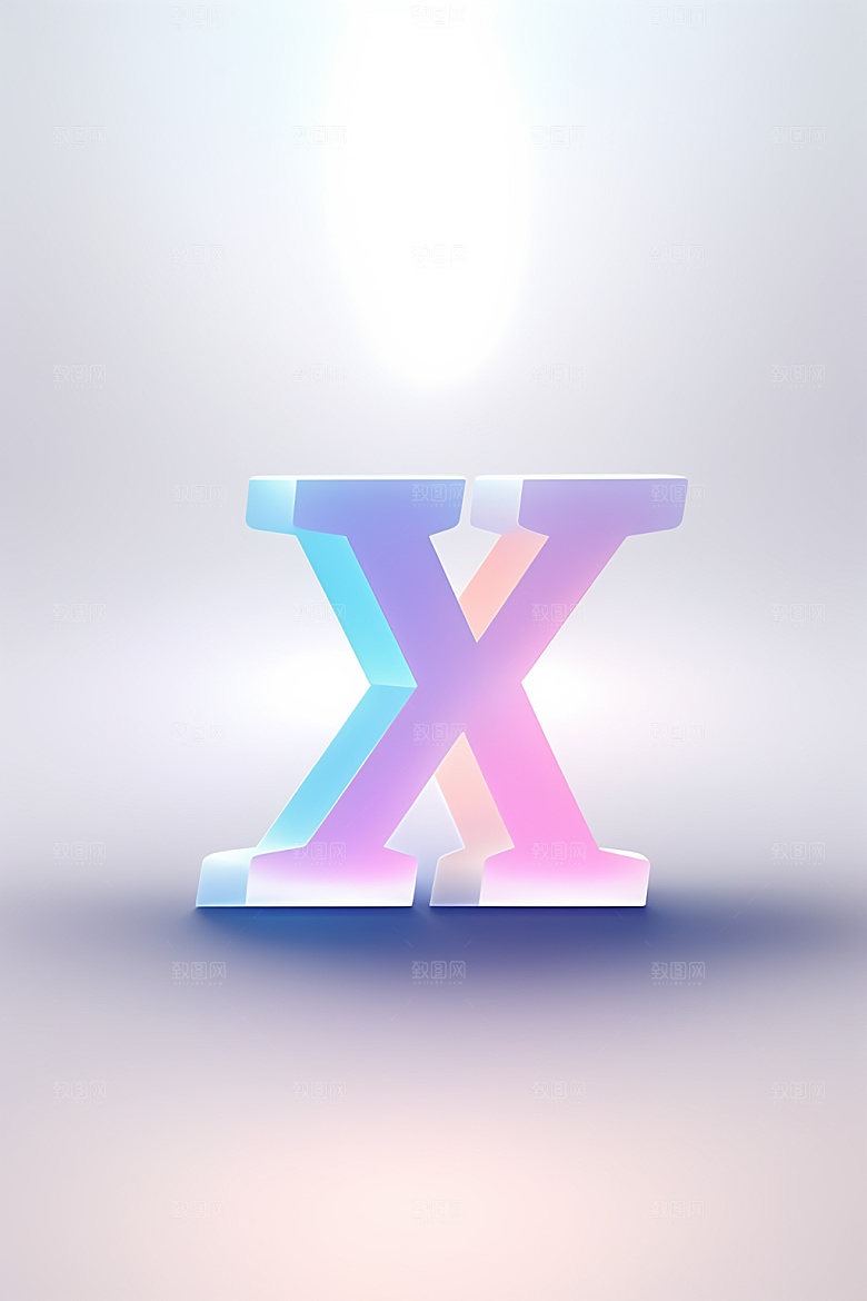 磨砂玻璃字母彩色清爽艺术字