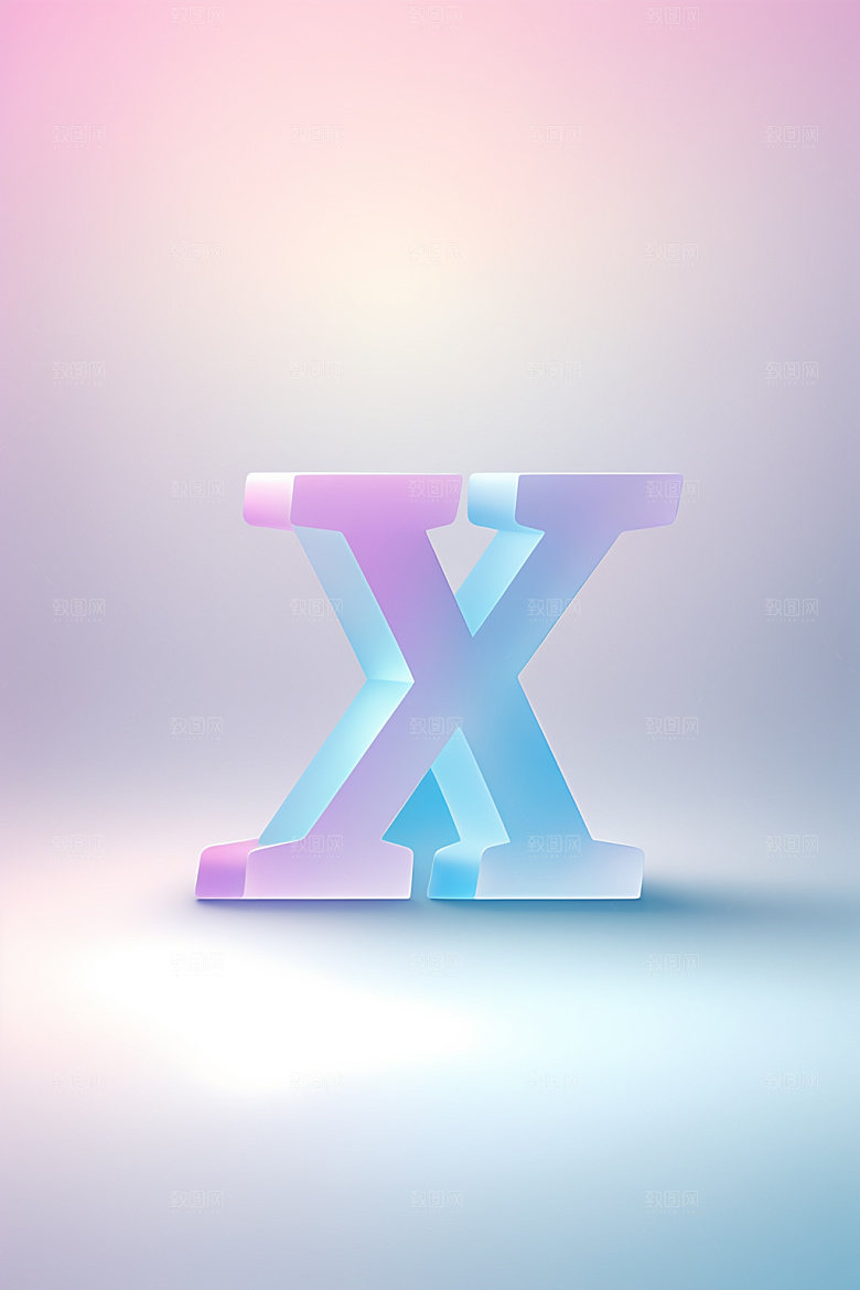 磨砂玻璃字母创意3D艺术字
