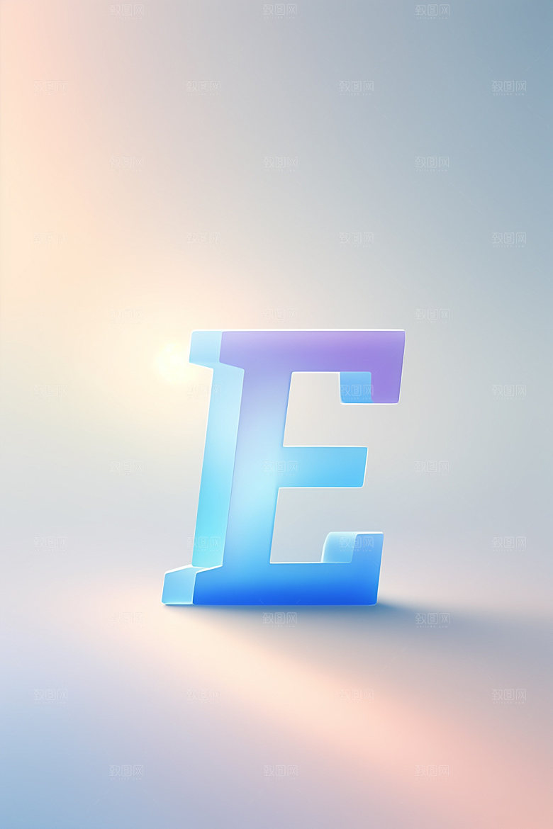 磨砂玻璃字母质感通透艺术字