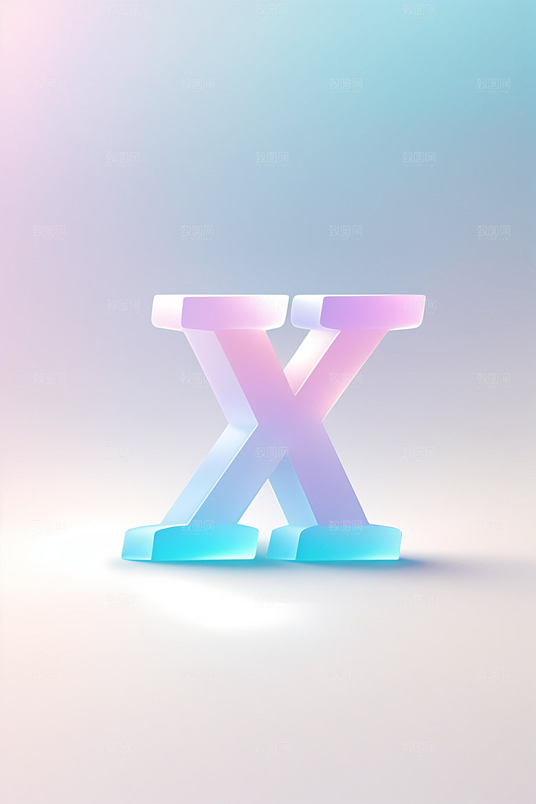 磨砂玻璃字母英文3D艺术字