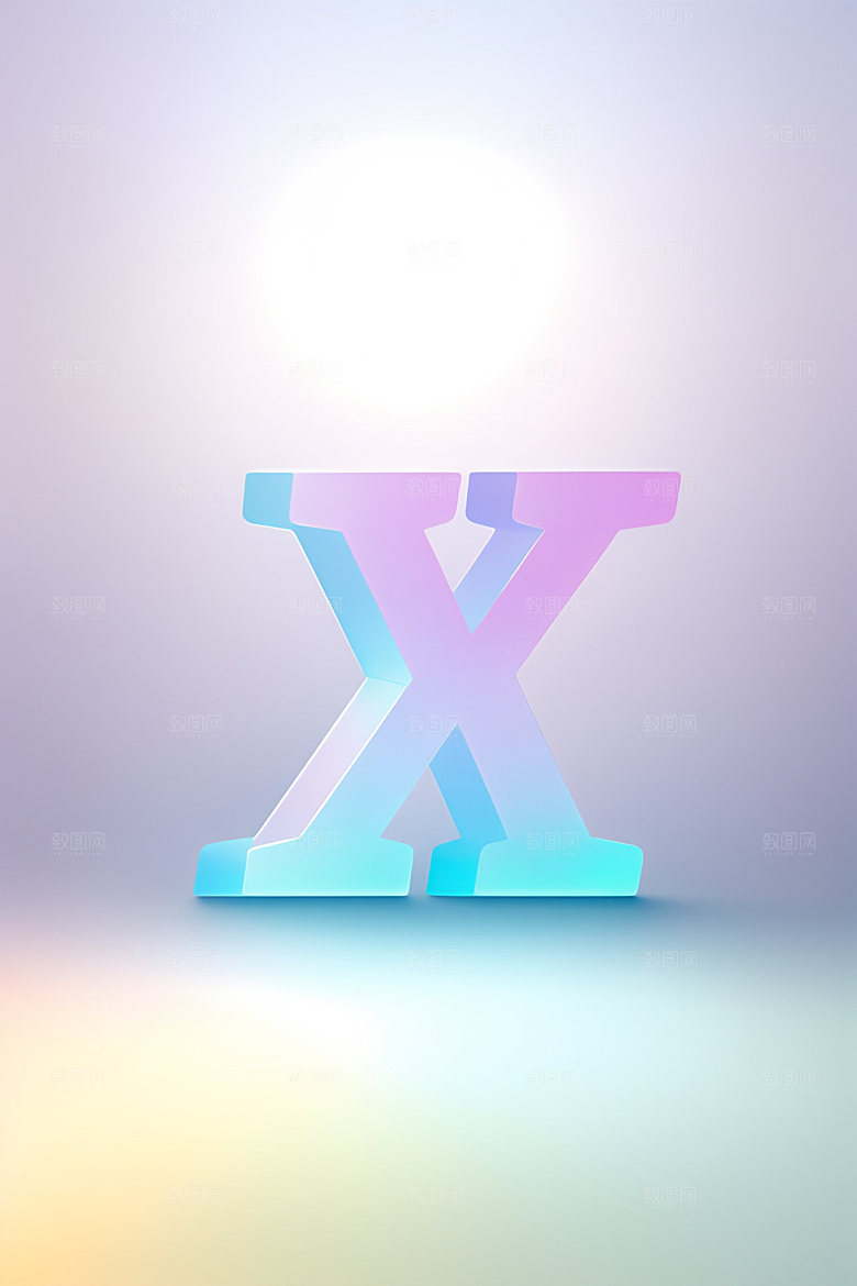 磨砂玻璃字母通透彩色艺术字