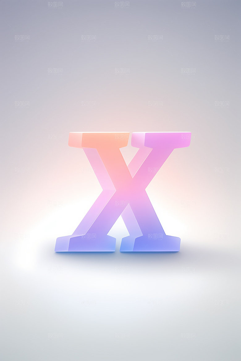 磨砂玻璃字母清爽立体艺术字