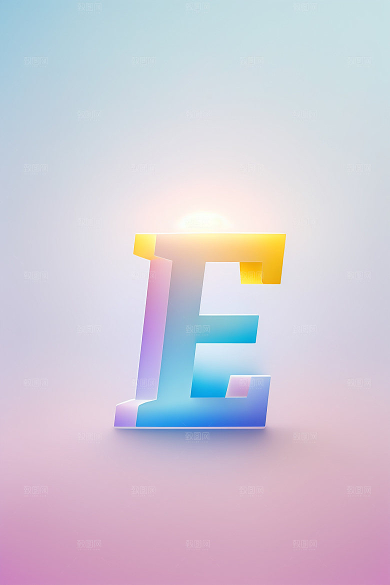 磨砂玻璃字母创意质感艺术字