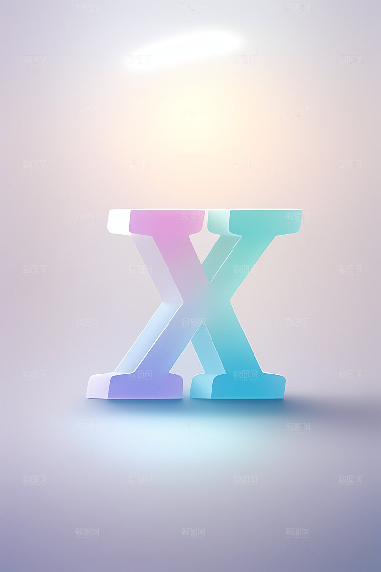 磨砂玻璃字母立体清爽艺术字