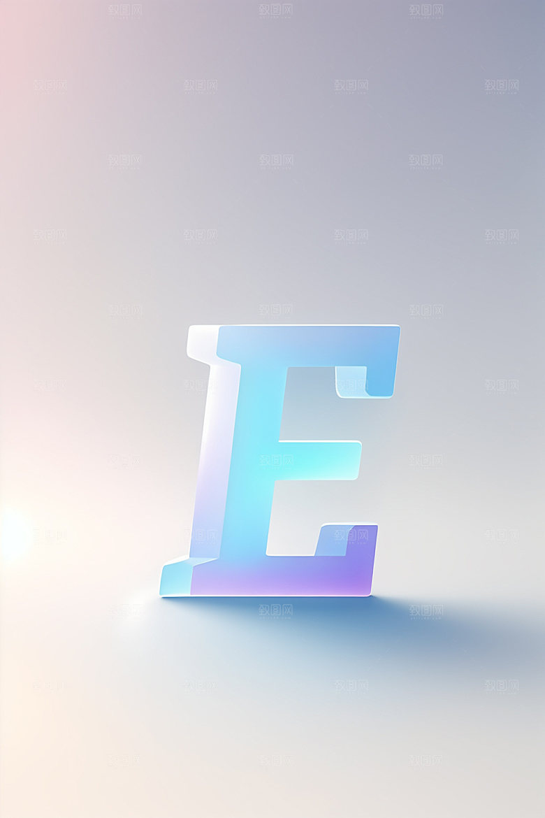 磨砂玻璃字母3D创意艺术字