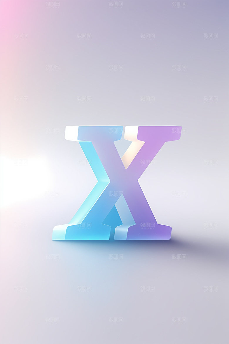 磨砂玻璃字母创意彩色艺术字