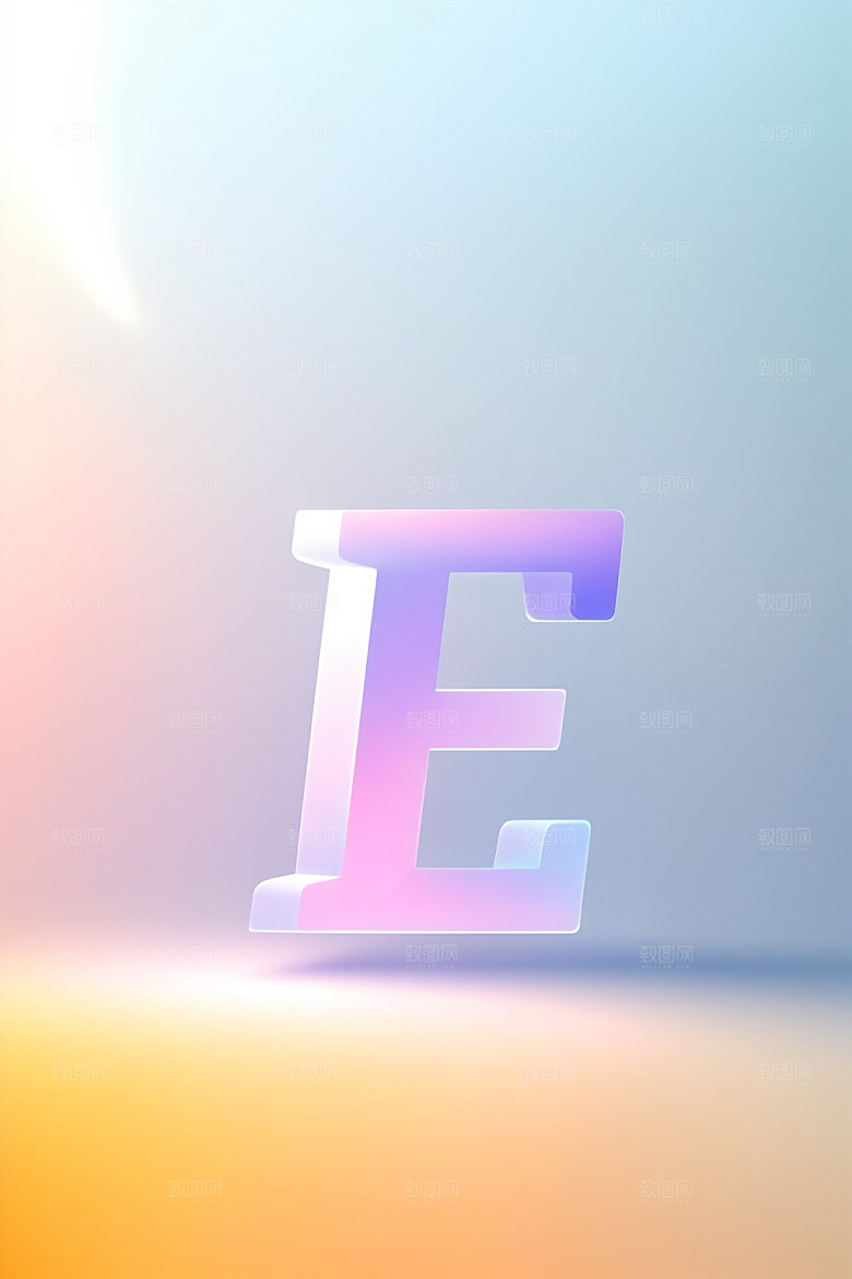 磨砂玻璃字母清爽质感艺术字