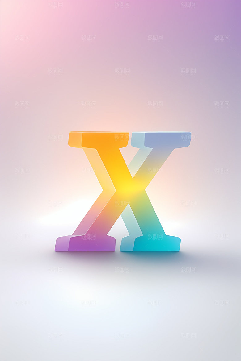 磨砂玻璃字母英文质感艺术字