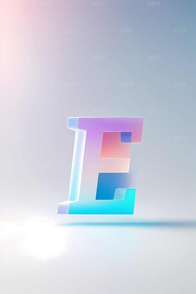 磨砂玻璃字母彩色立体艺术字