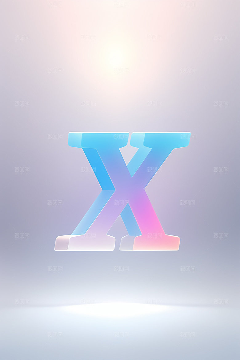 磨砂玻璃字母3D清爽艺术字