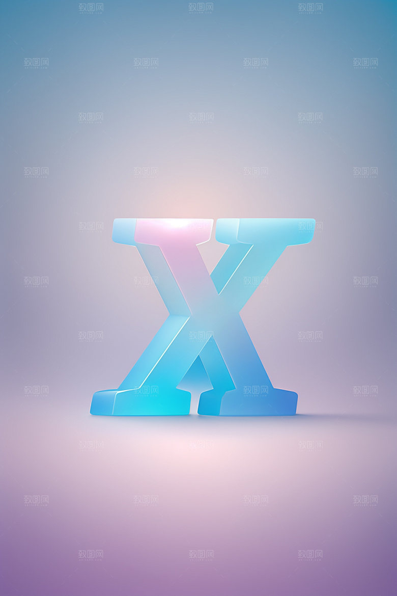 磨砂玻璃字母通透质感艺术字