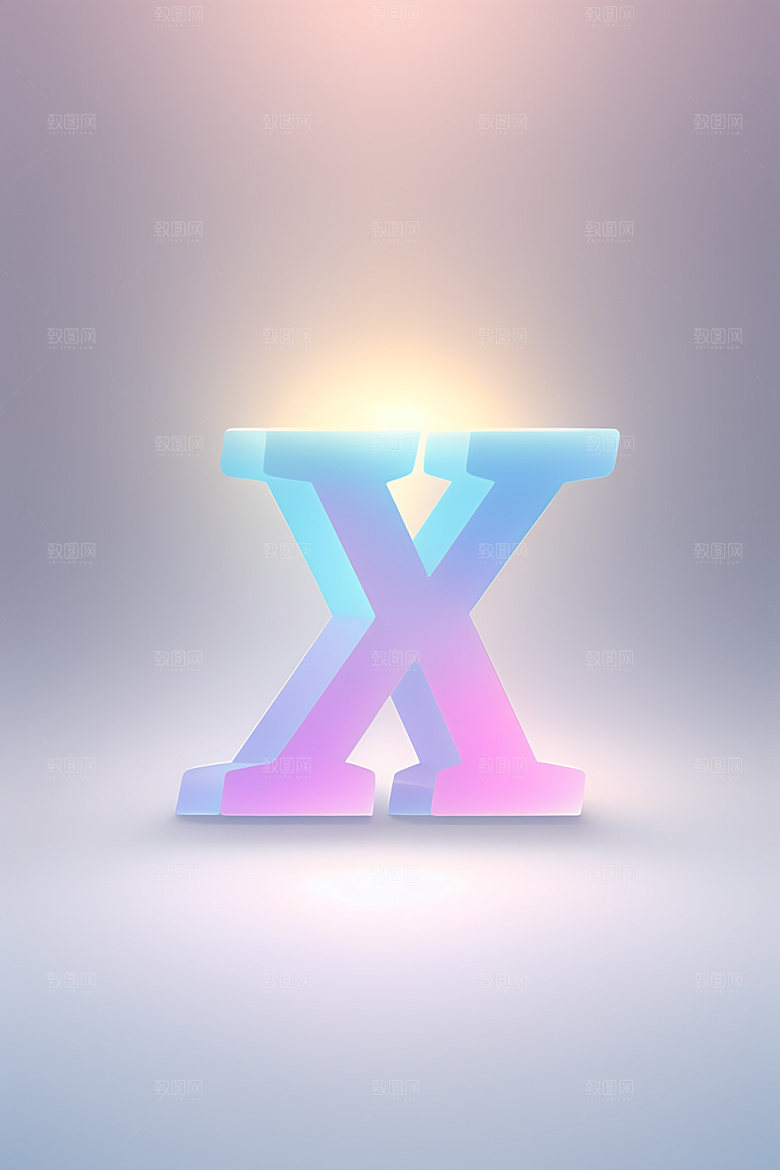 磨砂玻璃字母3D彩色艺术字