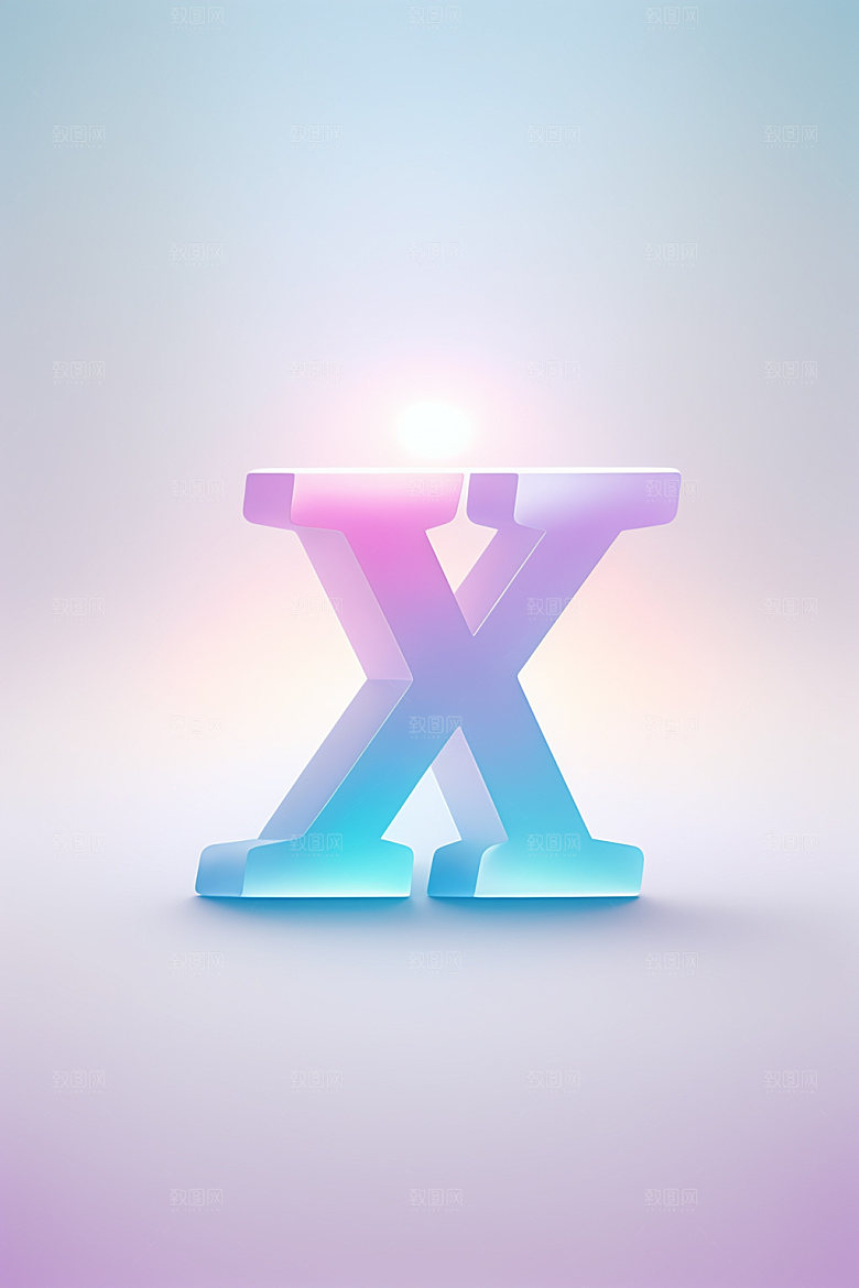 磨砂玻璃字母清爽立体艺术字
