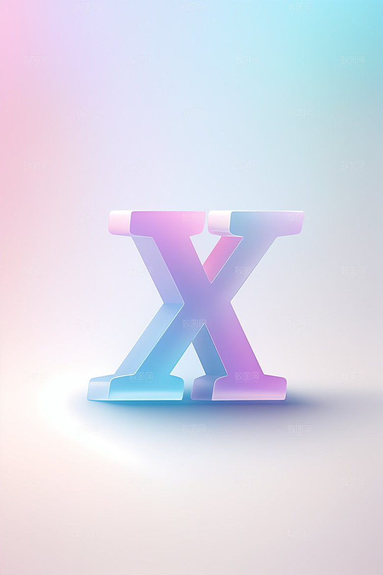 磨砂玻璃字母时尚清爽艺术字