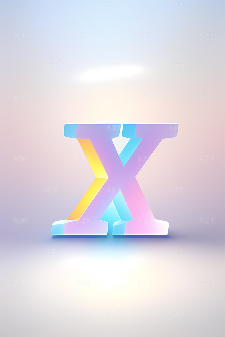 磨砂玻璃字母质感创意艺术字
