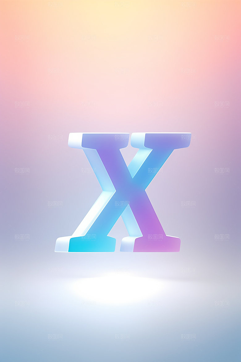 磨砂玻璃字母彩色创意艺术字