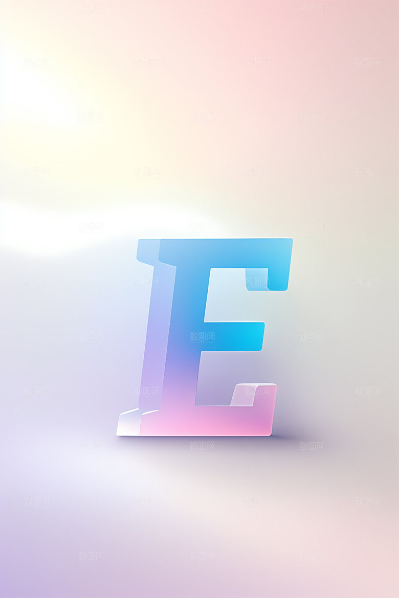 磨砂玻璃字母清爽3D艺术字