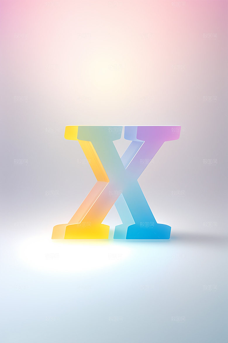 磨砂玻璃字母质感玻璃艺术字