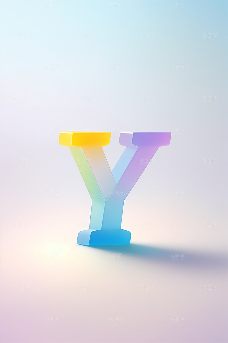 磨砂玻璃字母英文创意艺术字