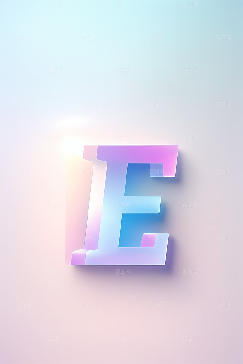 磨砂玻璃字母彩色3D艺术字
