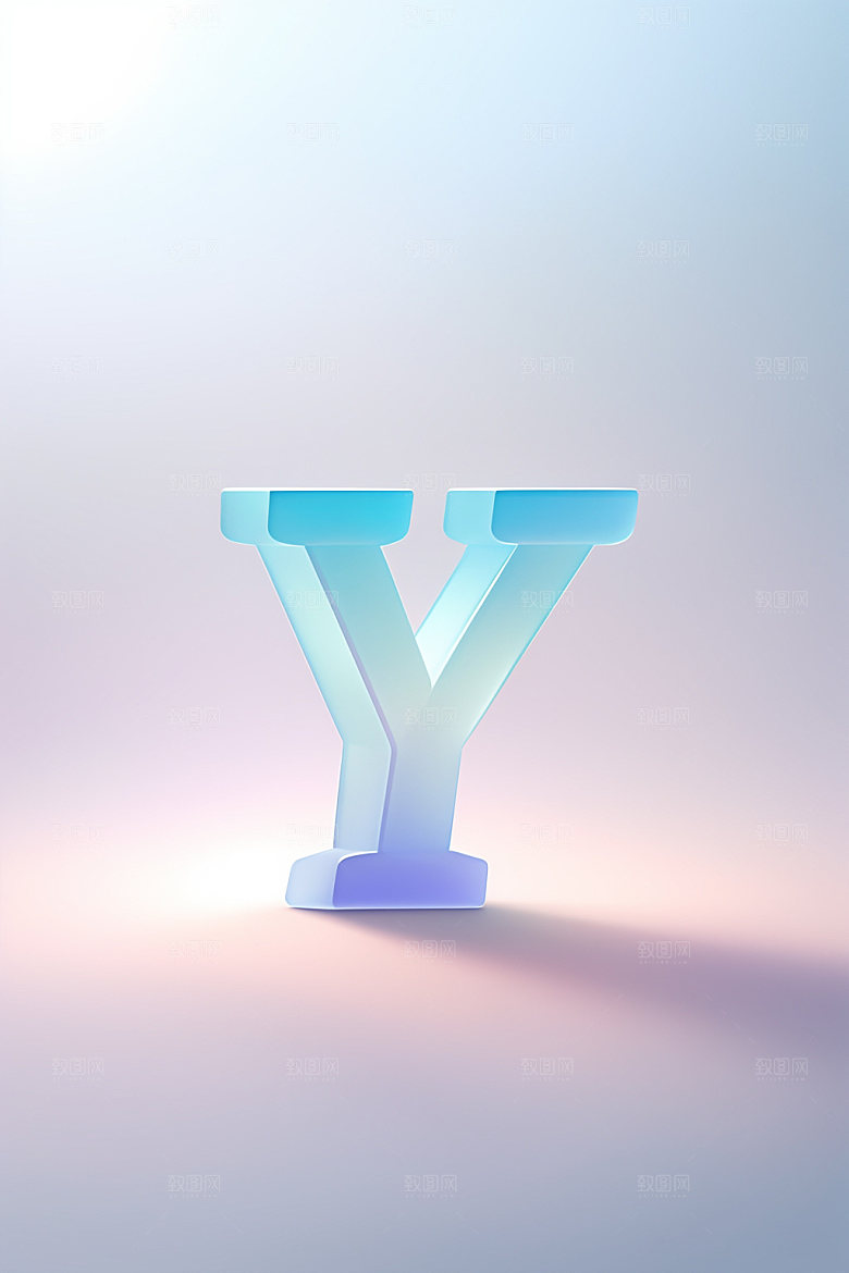 磨砂玻璃字母质感清爽艺术字