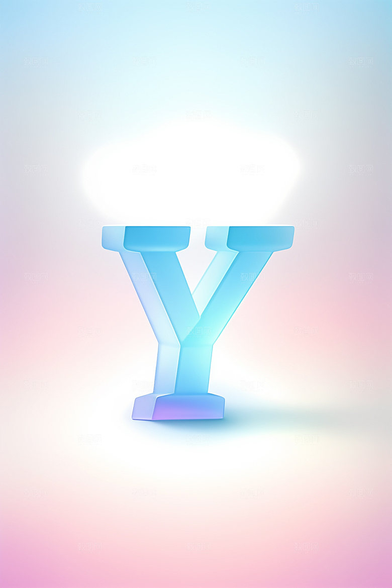 磨砂玻璃字母质感3D艺术字