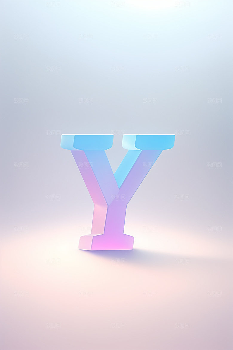 磨砂玻璃字母清爽质感艺术字