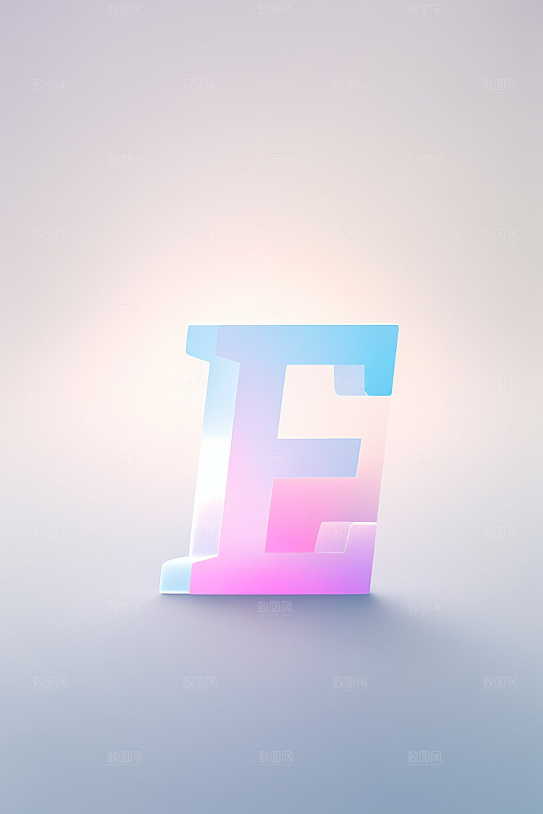 磨砂玻璃字母创意3D艺术字