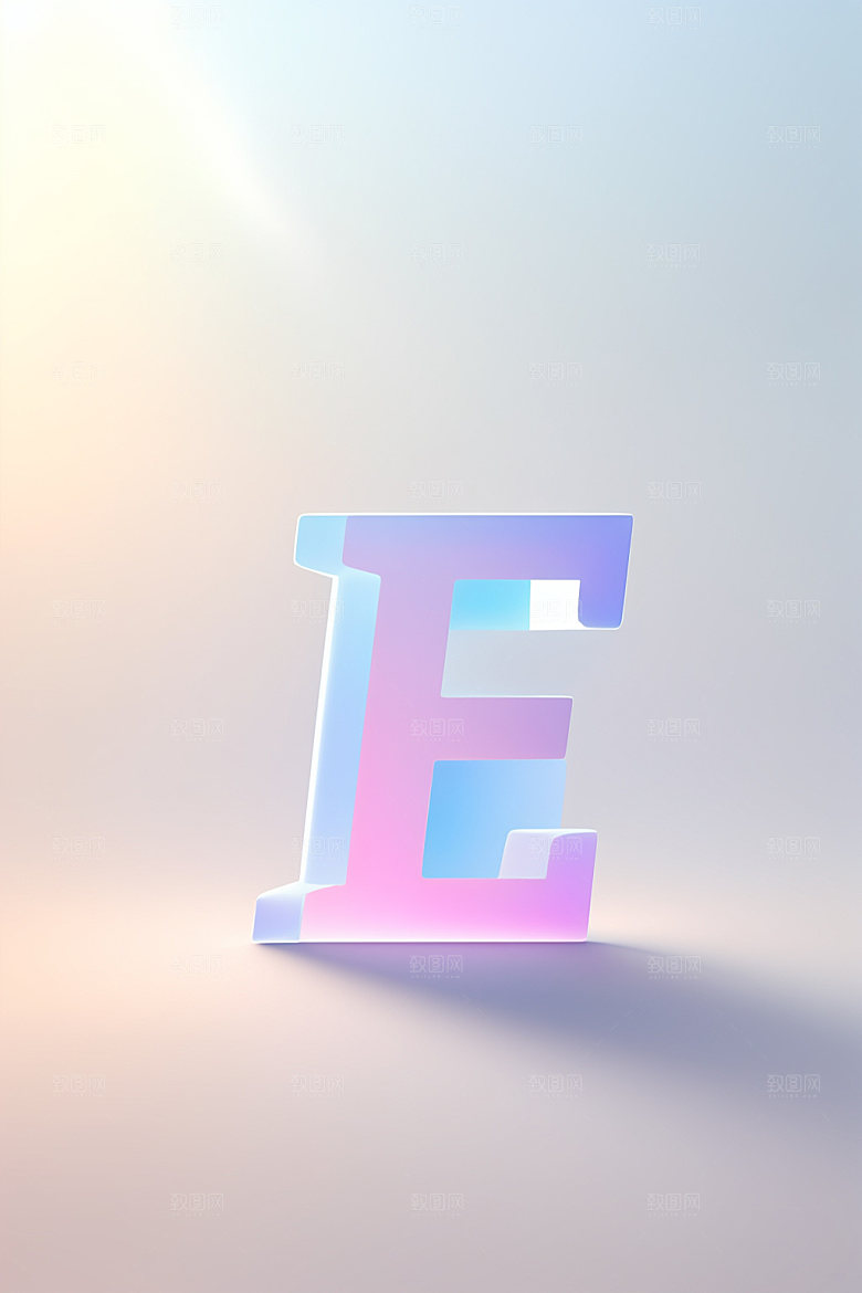 磨砂玻璃字母3D清爽艺术字