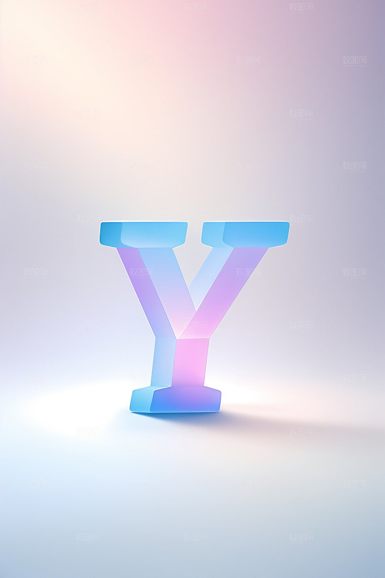 磨砂玻璃字母时尚质感艺术字