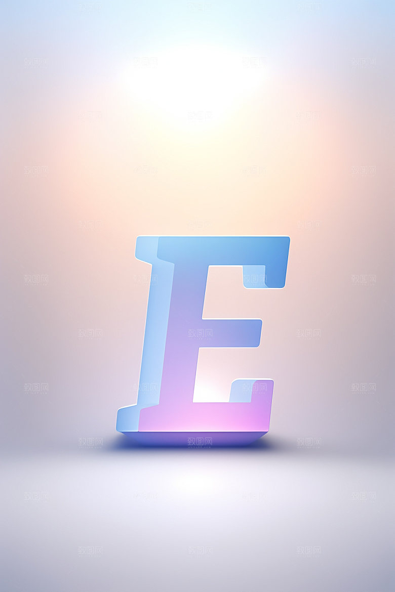 磨砂玻璃字母创意3D艺术字