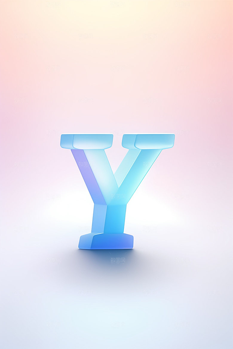 磨砂玻璃字母质感彩色艺术字