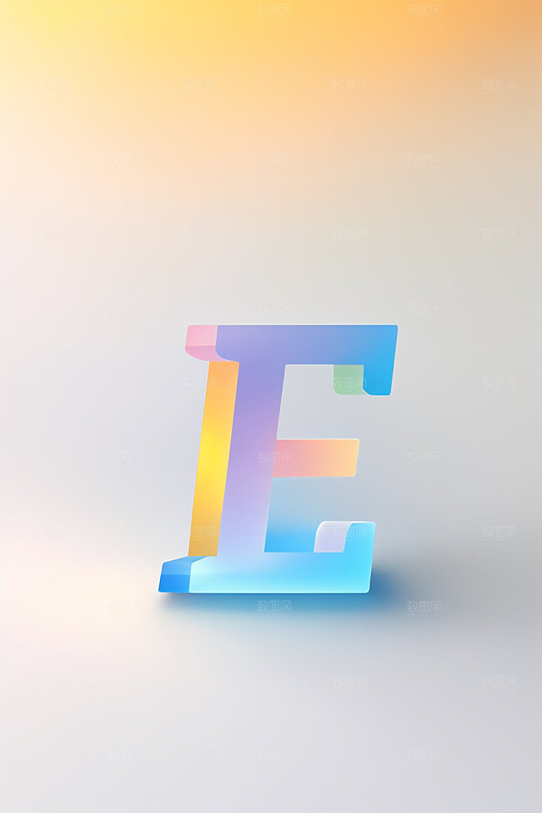 磨砂玻璃字母彩色英文艺术字