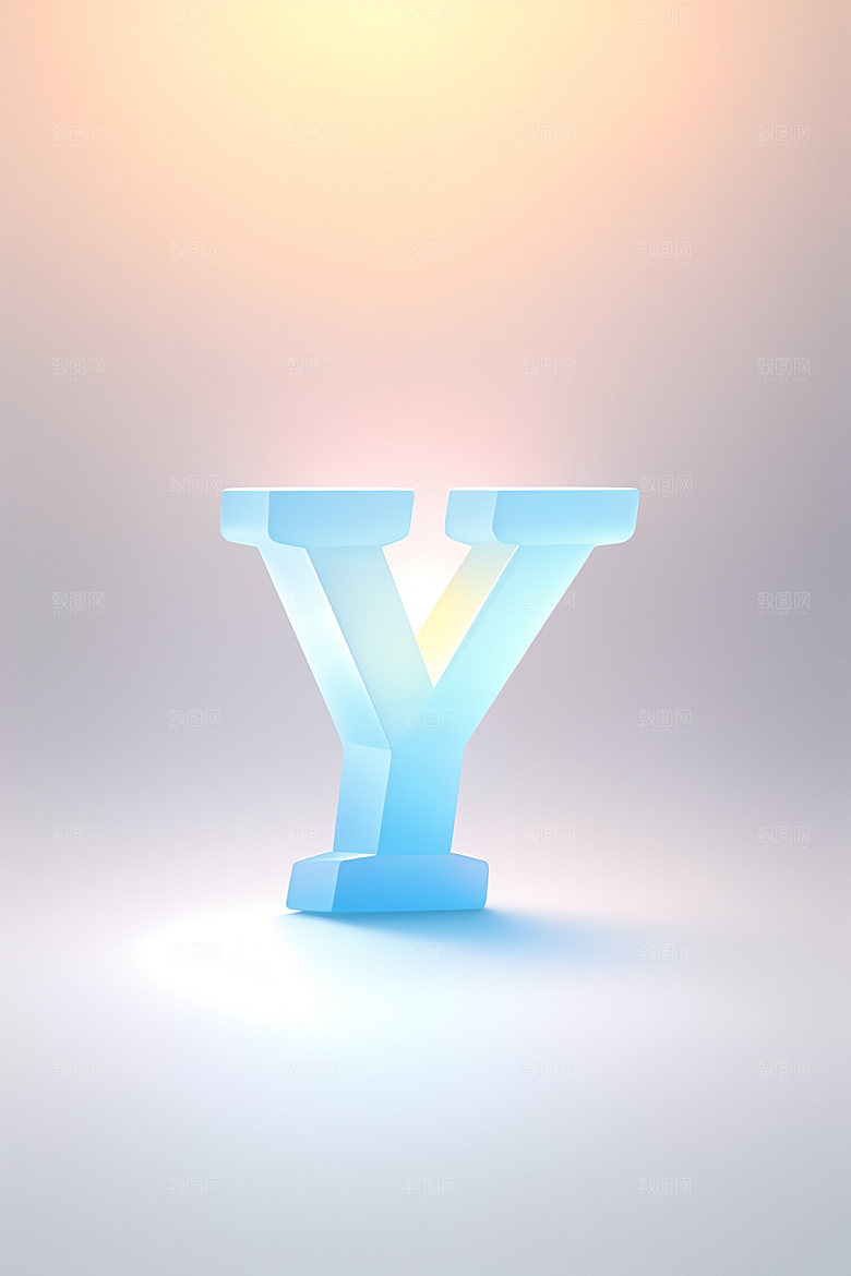 磨砂玻璃字母英文3D艺术字