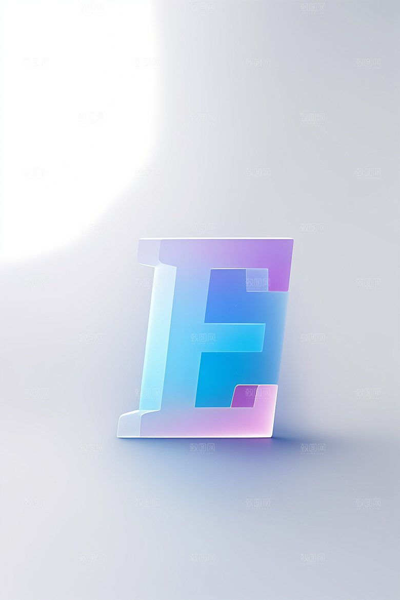 磨砂玻璃字母创意彩色艺术字