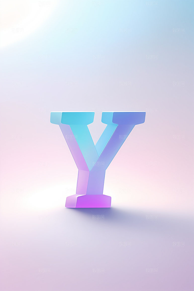 磨砂玻璃字母彩色质感艺术字