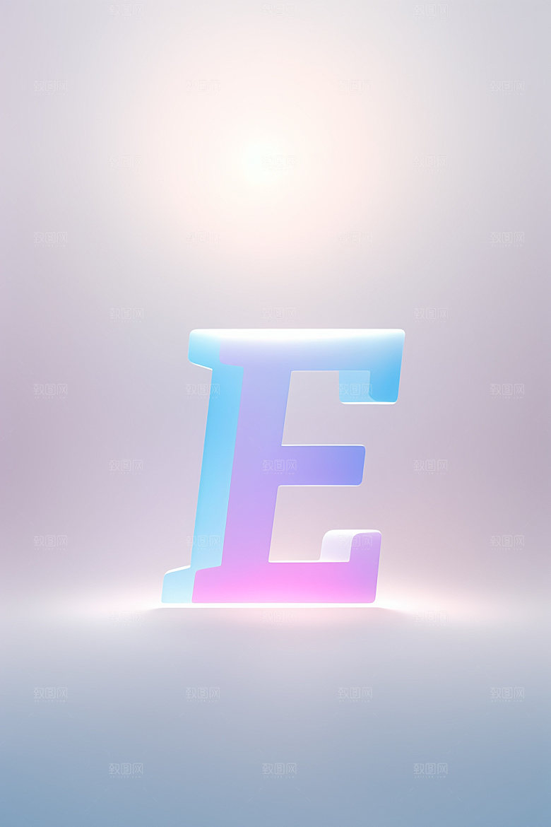 磨砂玻璃字母彩色3D艺术字