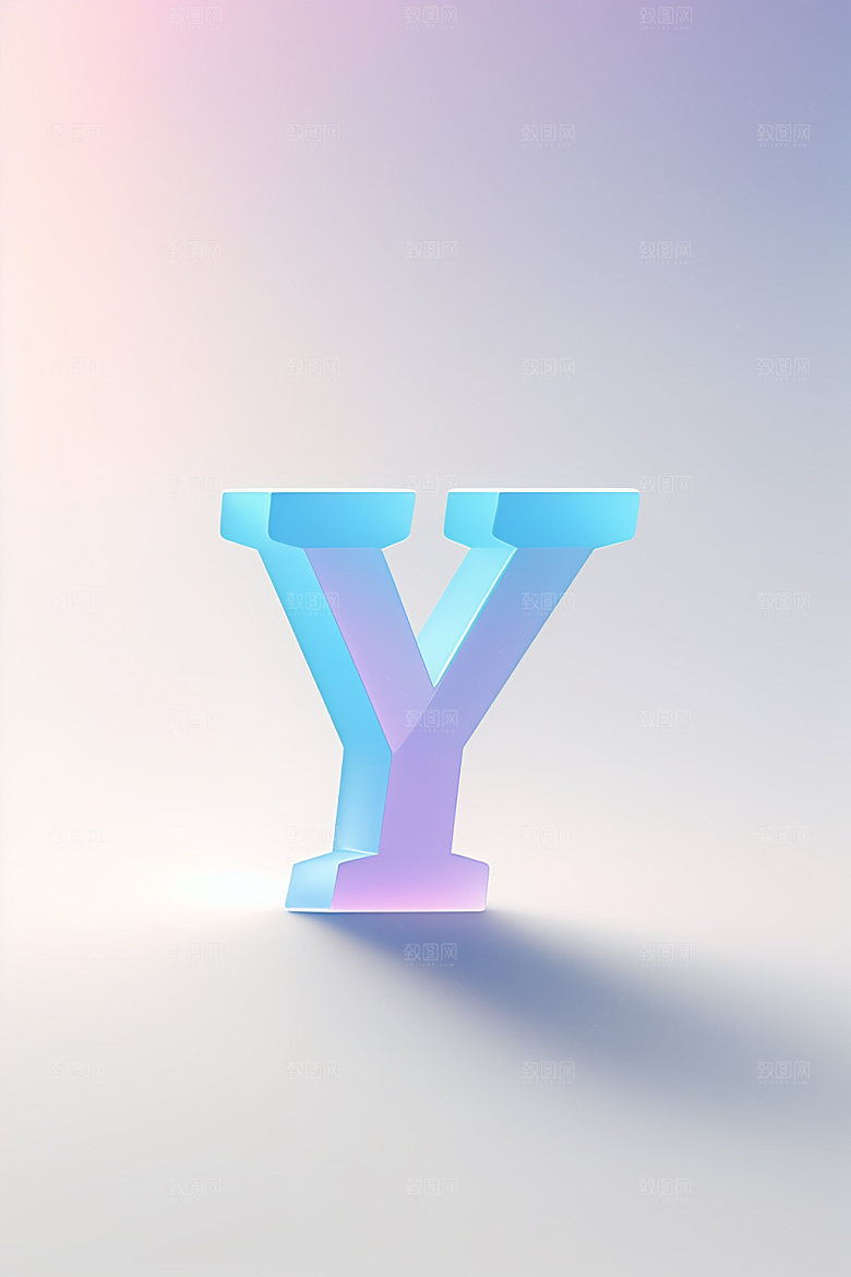 磨砂玻璃字母质感通透艺术字