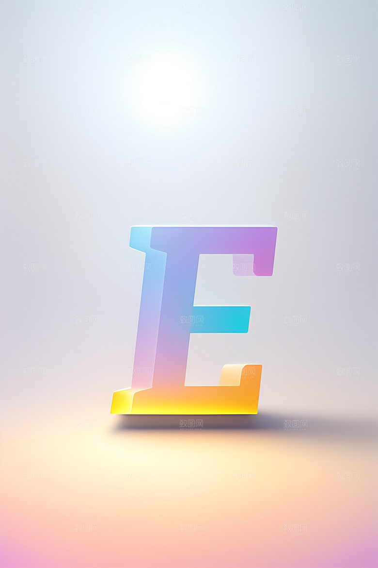 磨砂玻璃字母质感英文艺术字