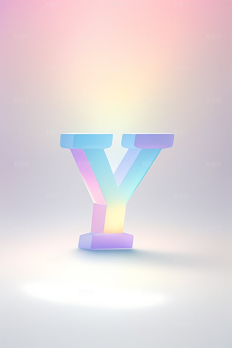 磨砂玻璃字母3D质感艺术字