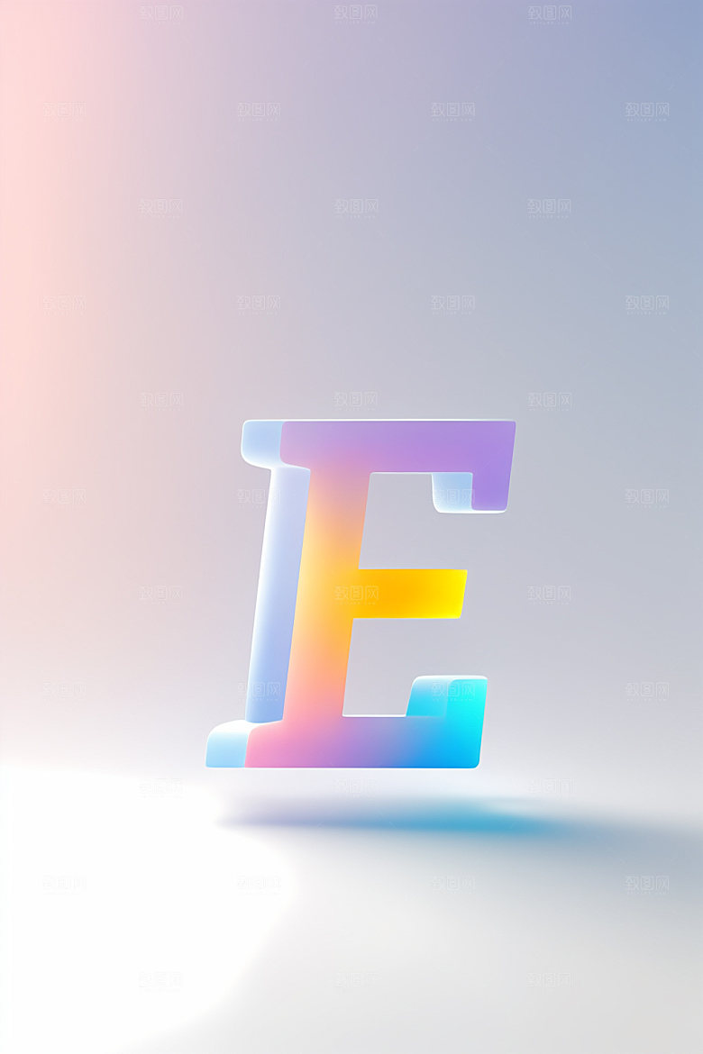 磨砂玻璃字母彩色英文艺术字