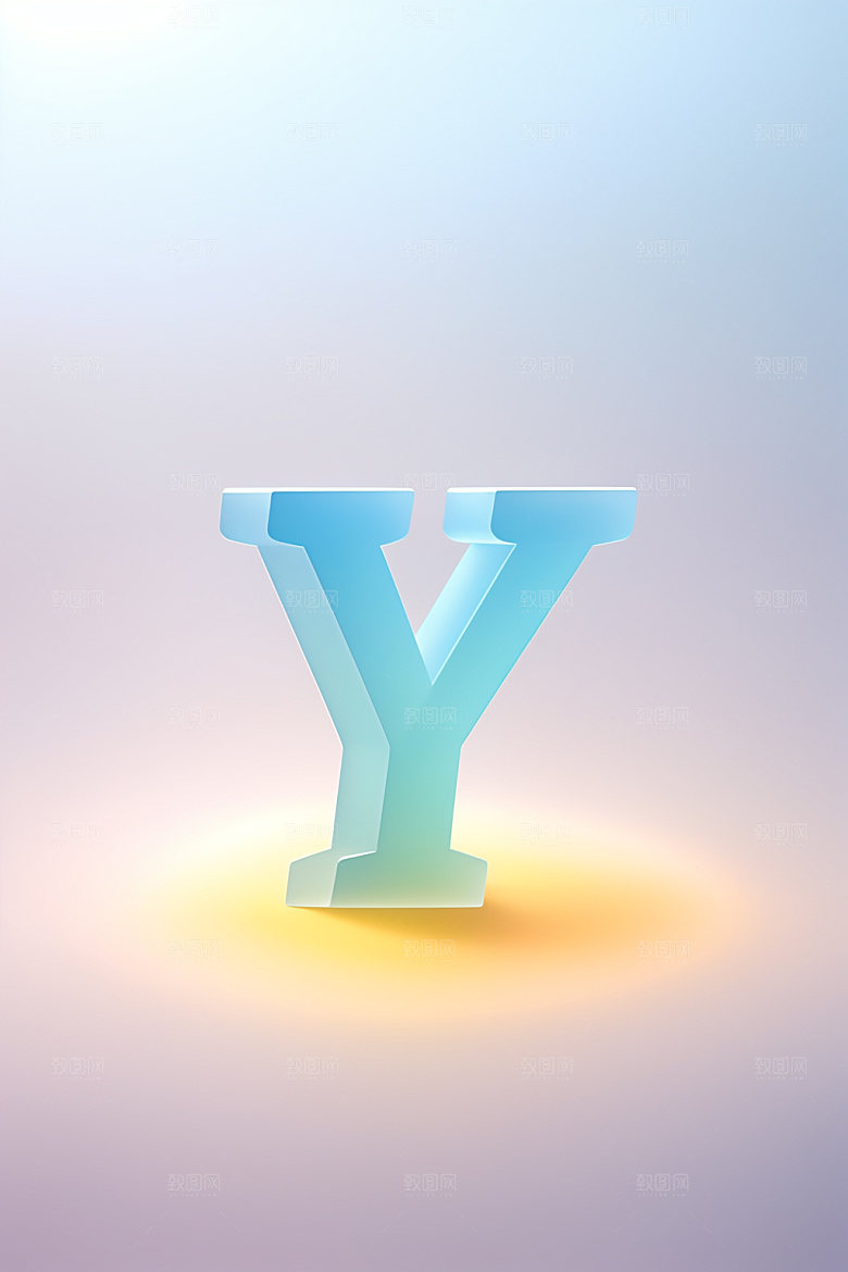 磨砂玻璃字母创意质感艺术字
