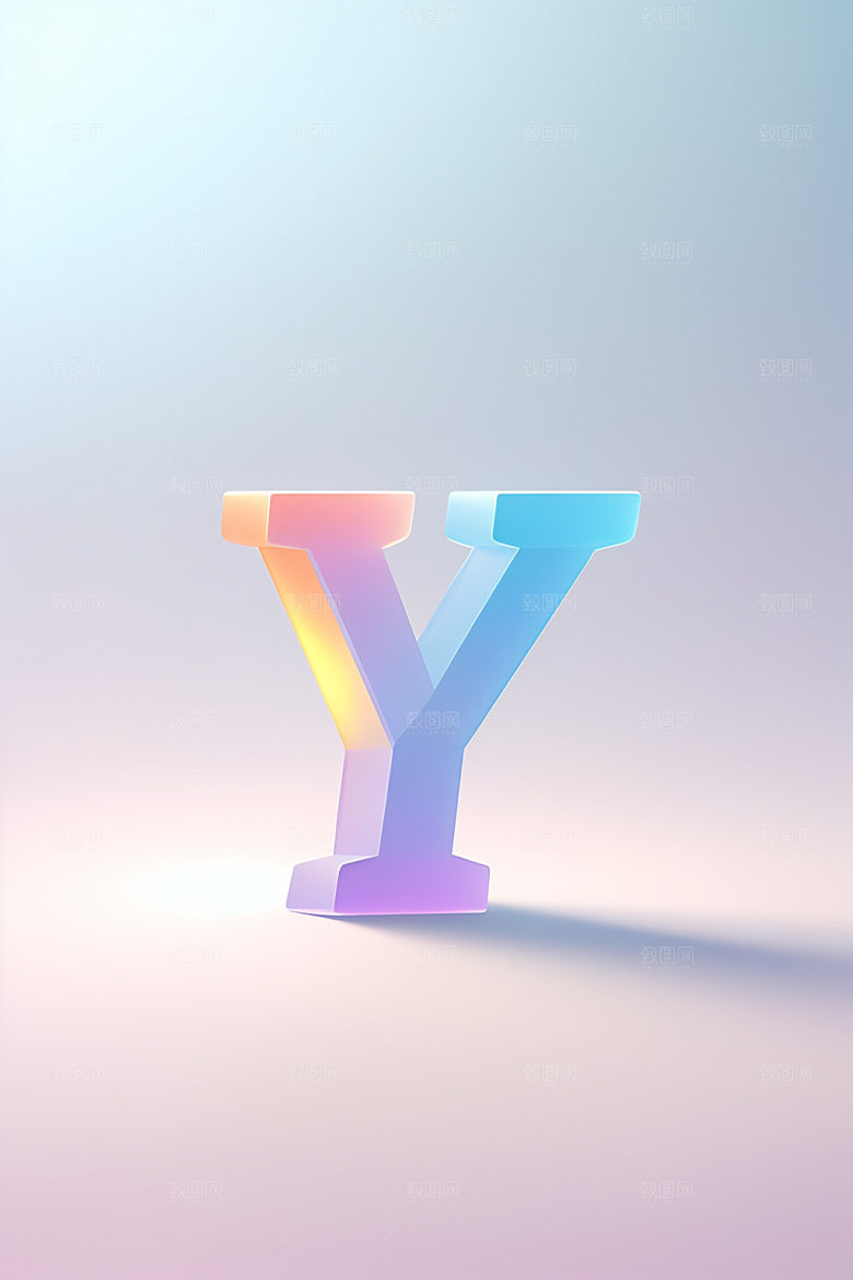 磨砂玻璃字母质感3D艺术字